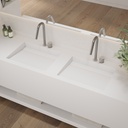 Cassiopeia Deep Corian Double Wall-Hung Washbasin Glacier White Side View
