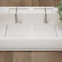 Cassiopeia Deep Corian Double Wall-Hung Washbasin Glacier White Top View