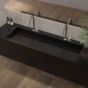 Cassiopeia Plus Deep Corian Wall-Hung Washbasin Deep Nocturne Side View