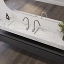 Perseus Slim Marble Double Wall-Hung Washbasin Carrara Marble Side View
