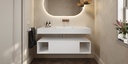 Apollo Classic Edge Bathroom Cabinet 1 Drawer 2 Shelves Comfort Size White Push Pull Landscape