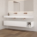 Apollo Classic Edge Bathroom Cabinet 2 Aligned Drawers 1 Shelf Luxe Size White Push Pull Side