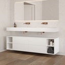 Apollo Classic Edge Bathroom Cabinet 4 Drawers 4 Shelves Luxe Size White Push Pull Side