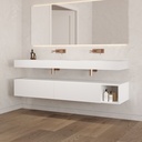 Apollo Classic Bathroom Cabinet 2 Aligned Drawers 1 Shelf Luxe Size White Push Pull Side