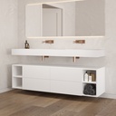 Apollo Classic Bathroom Cabinet 4 Drawers 4 Shelves Luxe Size White Push Pull Side