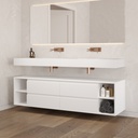 Apollo Classic Bathroom Cabinet 4 Drawers 4 Shelves Luxe Size White Std handle Side