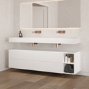 Apollo Classic Bathroom Cabinet 4 Drawers 2 Shelves Luxe Size White Push Pull Side