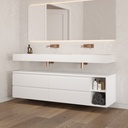 Apollo Classic Bathroom Cabinet 4 Drawers 2 Shelves Luxe Size White Std handle Side