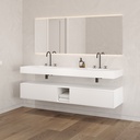 Artemis Classic Edge Bathroom Cabinet 2 Aligned Drawers 1 Shelf Luxe Size White Push Pull Side