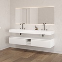 Artemis Classic Bathroom Cabinet 2 Aligned Drawers 1 Shelf Luxe Size White Std handle Side