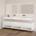 Athena Classic Edge Bathroom Cabinet 3 Aligned Drawers 1 Shelf Luxe Size White Push Pull Side