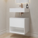 Athena Classic Edge Bathroom Cabinet 1 Drawer 1 Shelf Mini White Push Pull Side