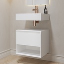 Athena Classic Edge Bathroom Cabinet 1 Drawer 1 Shelf Mini White Std handle Side