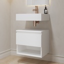 Athena Classic Bathroom Cabinet 1 Drawer 1 Shelf Mini White Std handle Side