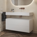 Gaia Classic Edge Bathroom Cabinet 2 Stacked Drawers  White Push Side View