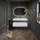 Gaia Corian Edge Bathroom Cabinet 1 Drawer  White Push Overview