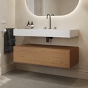 Gaia Wood Edge Bathroom Cabinet 1 Drawer  Pure Push Side View