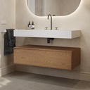 Gaia Wood Edge Bathroom Cabinet 1 Drawer  Pure Std handle Side View