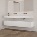 Gaia Classic Edge Bathroom Cabinet 2 Aligned Drawers  White Push Side View
