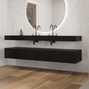 Gaia Corian Bathroom Cabinet 3 Aligned Drawers Deep Nocturne Push Side View