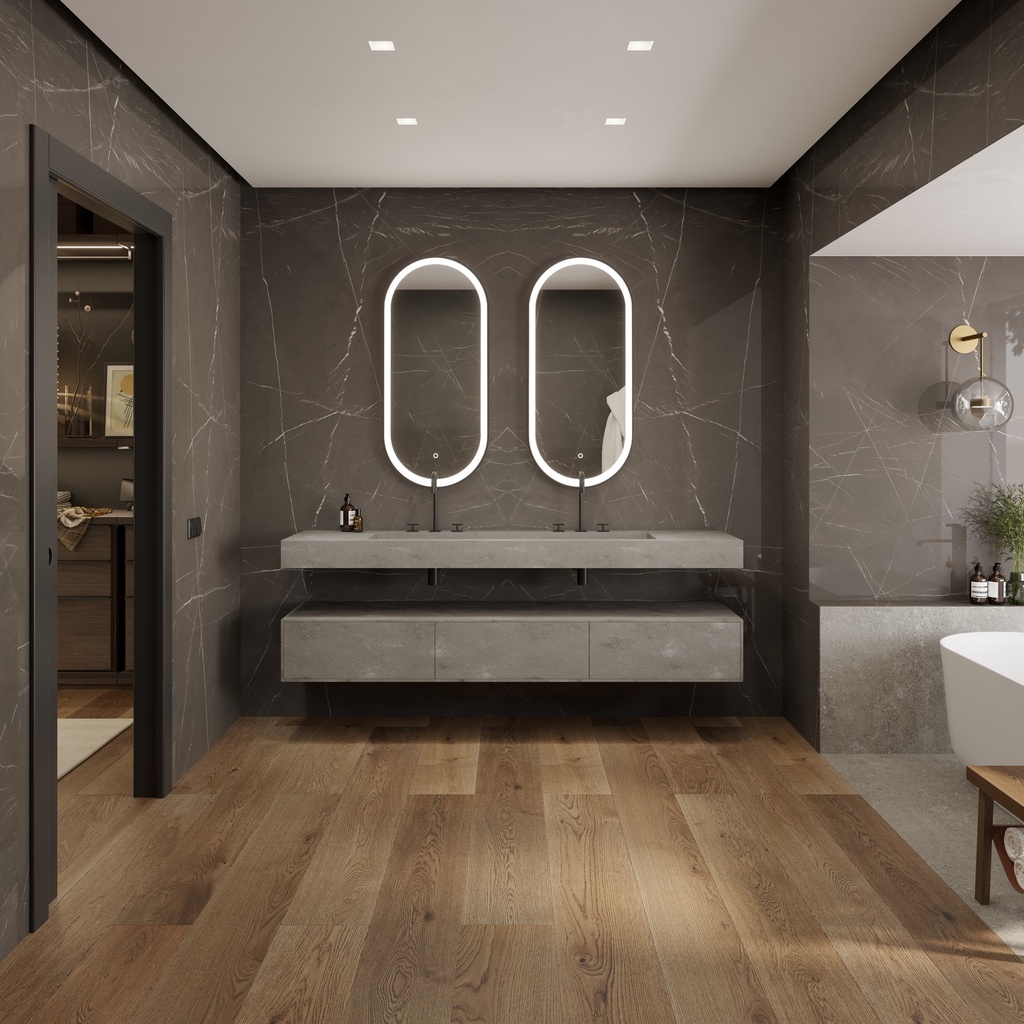 Gaia Corian Edge Bathroom Cabinet 3 Aligned Drawers Ash_Aggregates Push Overview
