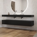 Gaia Corian Edge Bathroom Cabinet 3 Aligned Drawers Deep_Nocturne Push Side View