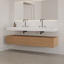 Gaia Wood Edge Bathroom Cabinet 2 Aligned Drawers  Pure Push Side View