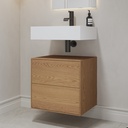 Gaia Wood Edge Bathroom Cabinet 2 Stacked Drawers Mini Pure Push Side View