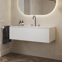 Gaia Classic Vanity Unit with Corian Basin 1 Drawer White Push Side View