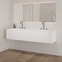 Gaia Classic Edge Vanity Unit with Corian Basin 2 Aligned Drawers Luxe Size White Std handle Side View
