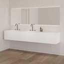 Gaia Classic Vanity Unit with Corian Basin 3 Aligned Drawers Luxe Size White Push Side View