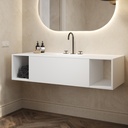 Apollo Classic Vanity Unit with Corian Basin 1 Drawer 2 Shelves Comfort Size White Push Pull Side