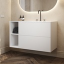 Apollo Classic Vanity Unit with Corian Basin 2 Stacked Drawers 2 Shelves Comfort Size White Push Pull Side