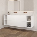 Apollo Classic Vanity Unit with Corian Basin 4 Drawers 4 Shelves Luxe Size White Push Pull Side