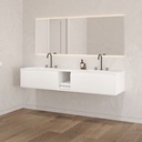 Artemis Classic Edge Vanity Unit with Corian Basin 2 Aligned Drawers 1 Shelf Luxe Size White Std handle Side