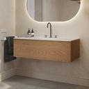 Gaia Wood Vanity Unit with Corian Basin 1 Drawer Pure Std handle Side View