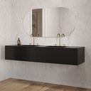 Gaia Corian Vanity Unit with Corian Basin 2 Aligned Drawers Luxe Size Deep_Nocturne Push Side View