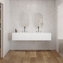 Gaia Corian Vanity Unit with Corian Basin 2 Aligned Drawers Luxe Size White Push Front View
