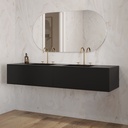 Gaia Corian Edge Vanity Unit with Corian Basin 2 Aligned Drawers Luxe Size Deep_Nocturne Push Side View
