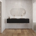 Gaia Corian Edge Vanity Unit with Corian Basin 2 Aligned Drawers Luxe Size Deep_Nocturne Push Front View