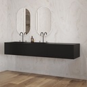 Gaia Corian Edge Vanity Unit with Corian Basin 3 Aligned Drawers Luxe Size Deep_Nocturne Push Side View