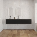 Gaia Corian Edge Vanity Unit with Corian Basin 3 Aligned Drawers Luxe Size Deep_Nocturne Push Front View