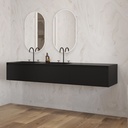 Gaia Corian Edge Vanity Unit with Corian Basin 3 Aligned Drawers Luxe Size Deep_Nocturne Std handle Side View