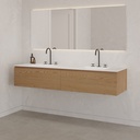 Gaia Wood Vanity Unit with Corian Basin 2 Aligned Drawers Luxe Size Pure Std handle Side View