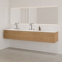 Gaia Wood Vanity Unit with Corian Basin 3 Aligned Drawers Luxe Size Pure Push Side View