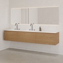 Gaia Wood Vanity Unit with Corian Basin 3 Aligned Drawers Luxe Size Pure Std handle Side View
