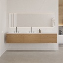 Gaia Wood Vanity Unit with Corian Basin 3 Aligned Drawers Luxe Size Pure Std handle Front View