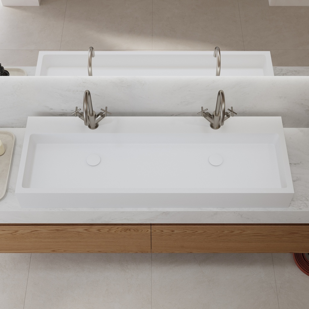 Opuntia Countertop Double Washbasin White 120  Top
