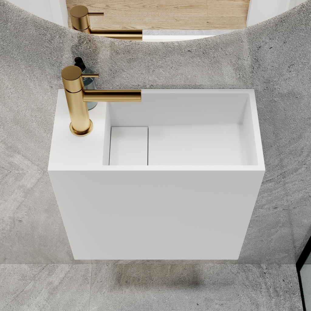 Orchid Corian Wall hung Washbasin White 40  Top