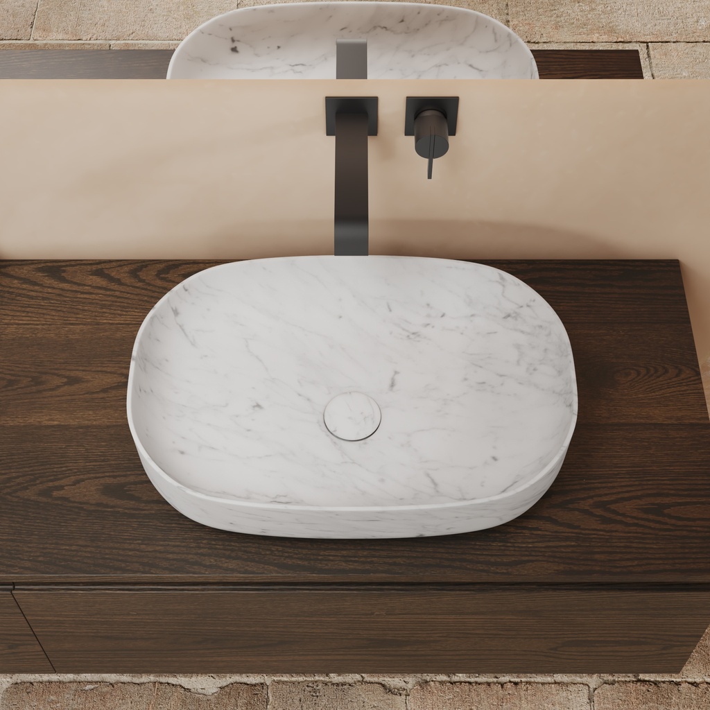 Page Countertop Washbasin Carrara Marble 55  Top